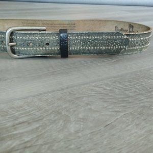 Gray/silver studded, rustic Leather Island belt